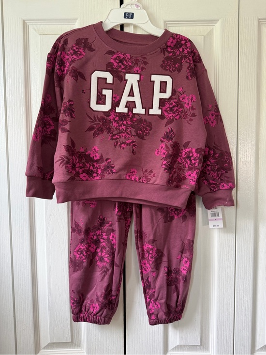 GAP Other - GAP Maroon and Hot Pink Floral Kids Sweatshirt Set